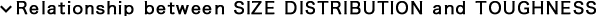 Relationship between SIZE DISTRIBUTION and TOUGHNESS